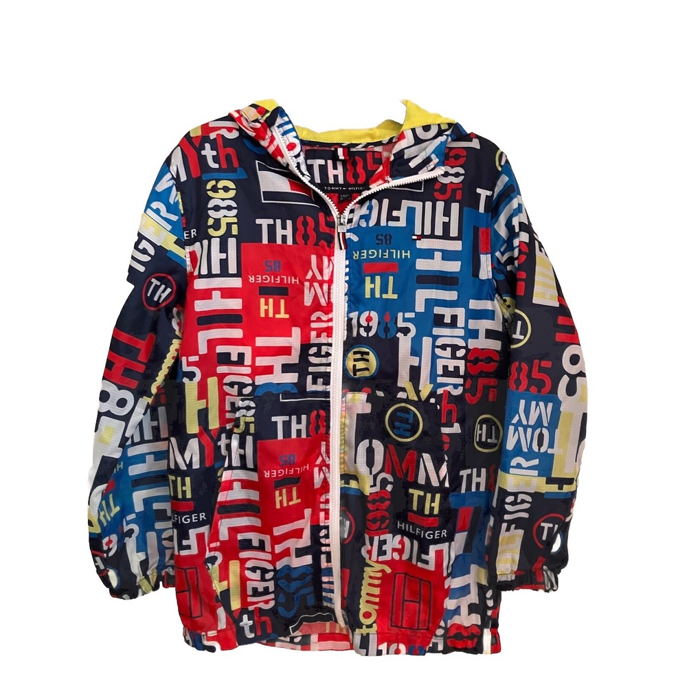 Y2k Tommy Hilfiger Windbreaker Youth Sized 16/18 Essential Logo Full‎ Zip
